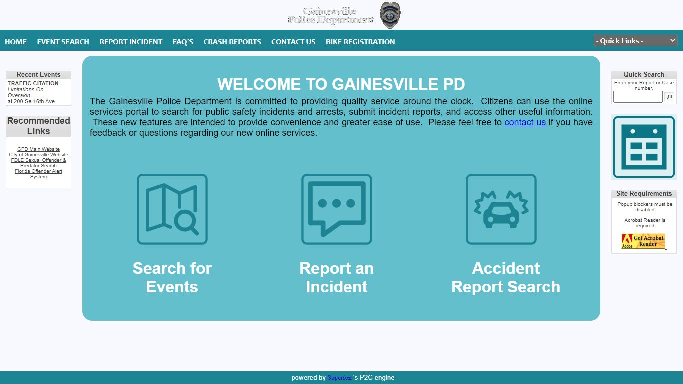 Gainesville PD P2C